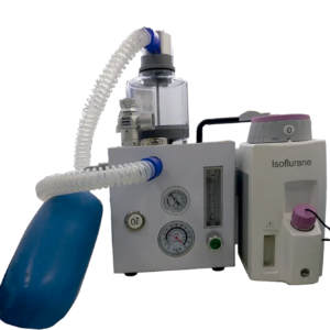 Máquina de anestesia veterinaria PRZ-X26-V con modos IPPV, A/C, SIMV y control electrónico.